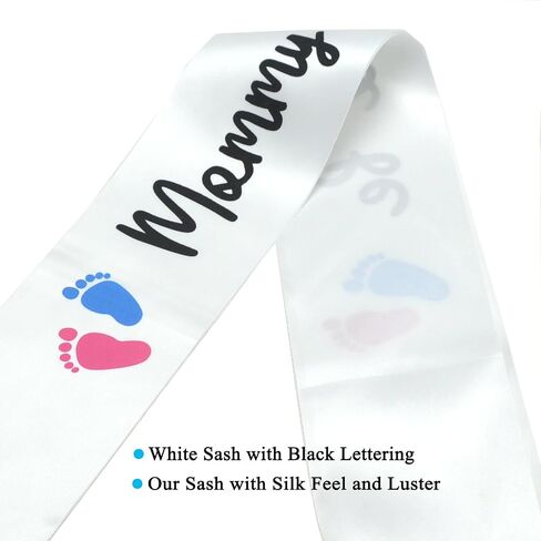 Mommy To Be Sash Baby Shower Party Decor White Black Satin in Kuwait