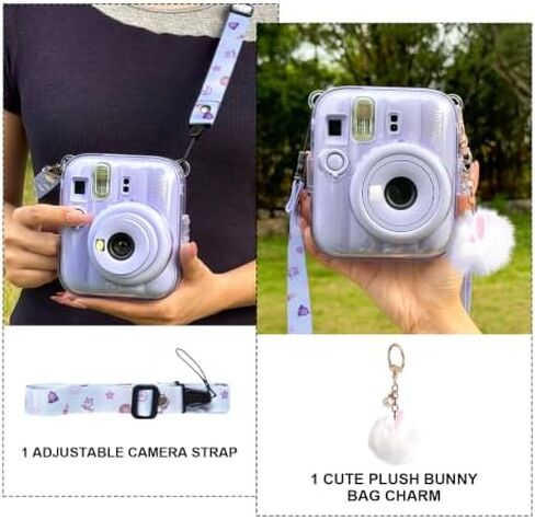 Mini 13 Clear Case for Fujifilm Instax Mini 13 Camera, Clear Purple in Saudi Arabia