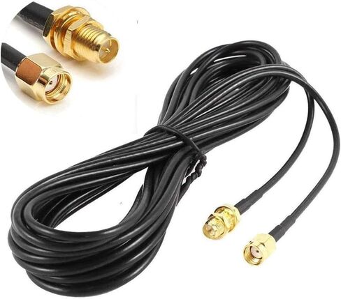 CORONIR 66ft Cable RP-SMA Coaxial Extension Cable Male to Female Connector for Wireless LAN Router Bridge & Cellular Antenna Extension Wireless Network Card Security IP Camera in Kuwait
