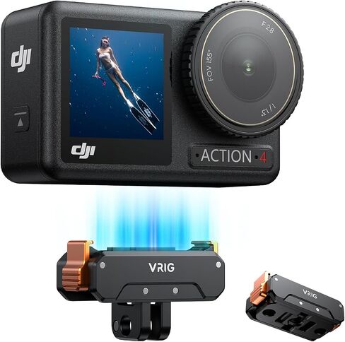VRIG Magnetic Quick Release Adapter Mount for DJI Osmo Action 5 Pro/Osmo 360,with 1/4 Screw Hole/Adapter Connection, Aluminum Alloy Bracket Expansion for Osmo Action 4/Action 3 Accessories in Kuwait
