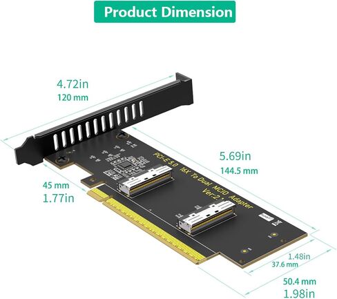 PCIe 5.0 X16 to MCIO 8i 74Pin SFF-1016 Host Adapter Card in Saudi Arabia