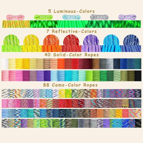 WEREWOLVES 140 Colors Paracord Combo Kit, 10 Feet Paracord Bracelets Kit in Saudi Arabia