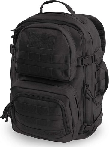 HIGHLAND TACTICAL Major 34L Tactical Backpack — MOLLE Daypack with 6 External Pockets, Padded Shoulder Straps, Laptop Sleeve (Fits 15"), Durable Fabric for Hiking, Travel & Commuting in Kuwait