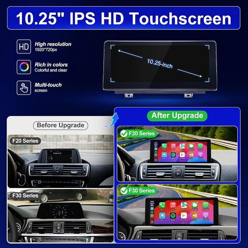 10.25'' Linux HD Touch Screen for BMW 3/4 Series F30/F31/F33/F34 & 1/2 Series F20/F21/F22/F23 2012‑2017 NBT Support Wired and Wireless CarPlay Retrofit Android Auto in Kuwait