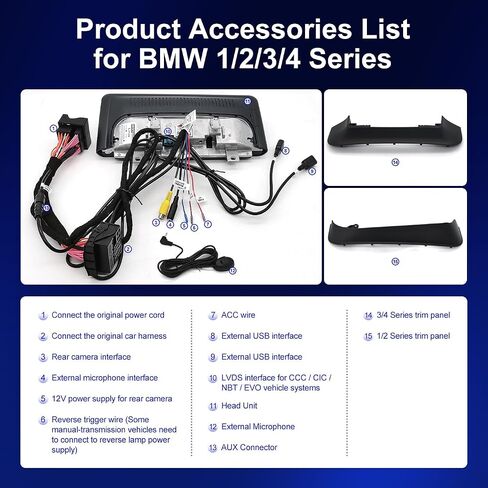 10.25'' Linux HD Touch Screen for BMW 3/4 Series F30/F31/F33/F34 & 1/2 Series F20/F21/F22/F23 2012‑2017 NBT Support Wired and Wireless CarPlay Retrofit Android Auto in Kuwait