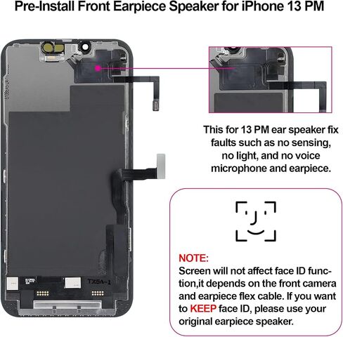 for iPhone 13 Pro Max Screen Replacement Kit with Earpiece Flex Cable in Kuwait
