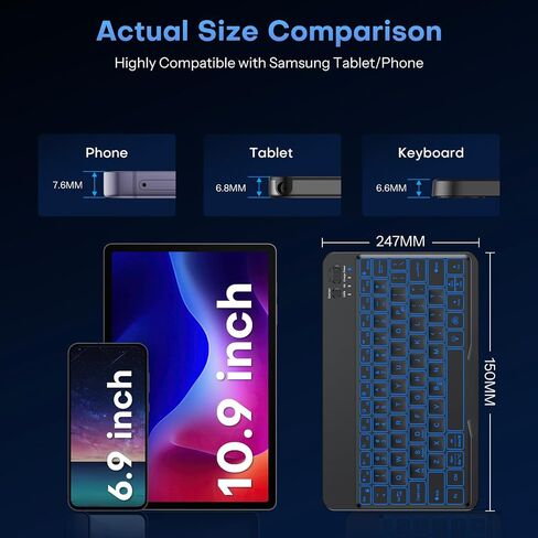 OMOTON Wireless Keyboard and Mouse Combo for PC/Computer/Windows & Bluetooth Rechargeable Keyboard for Tablet/Android/Windows/iOS in Kuwait