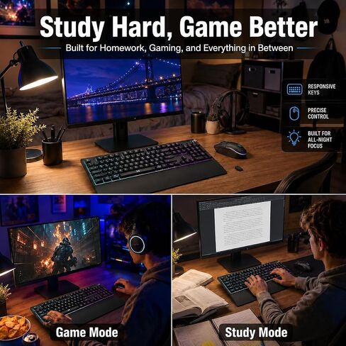 seenda Wireless Gaming Keyboard and Mouse, RGB Backlit & Web Customizable in Kuwait
