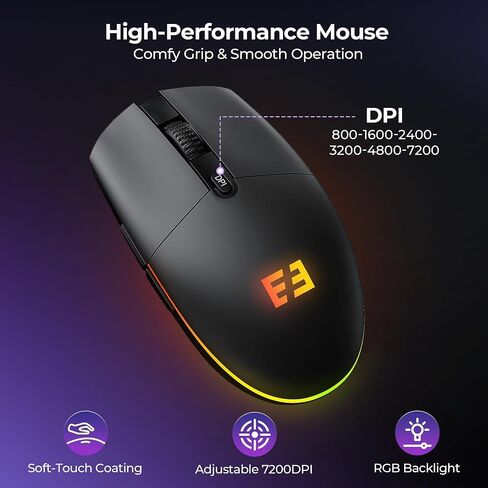 seenda Wireless Gaming Keyboard and Mouse, RGB Backlit & Web Customizable in Kuwait