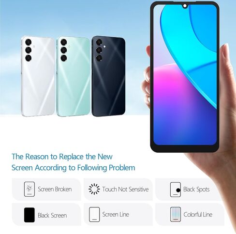 OLED for Samsung Galaxy A16 5G Screen Replacement for Samsung A16 5G SM-A166B/SM-A166U/SM- A166M/SM-A166E LCD Display with Digitizer Assembly Replacement with Tools in Kuwait