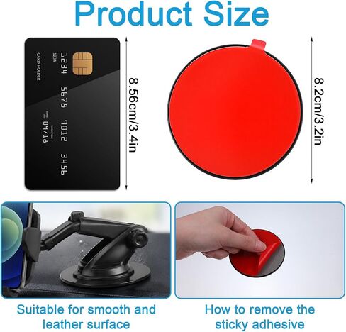 3Pcs 3.2" Car Sticky Base Plate Dashboard Pad Mounting Disk in Kuwait