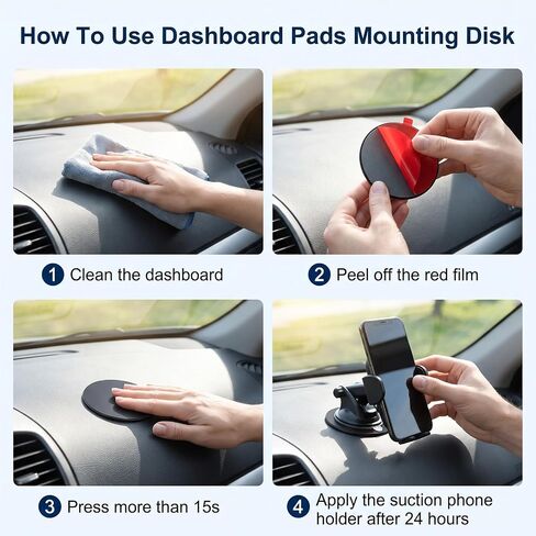 3Pcs 3.2" Car Sticky Base Plate Dashboard Pad Mounting Disk in Kuwait