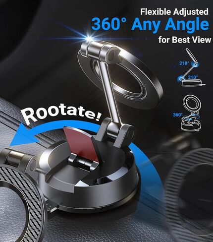 Kaistyle for Magsafe Car Mount【Powerful Suction】Magnetic Phone Holder for Car Phone Holder Mount Suction Cup Phone Mount for Car Dashboard Windshield for iPhone 17 Pro Max 16 15 14 13 12（Carbon Fiber） in Kuwait
