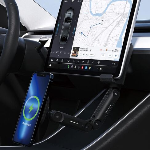 MEHIDFY Magnetic Wireless Car Charger Mount for Tesla Model 3/Y, 15W Fast Charging Magnetic Phone Holder, Strong Magnetic Phone Holder, Compatible with MagSafe Case and iPhone 12/13/14/15/16/17 in Kuwait