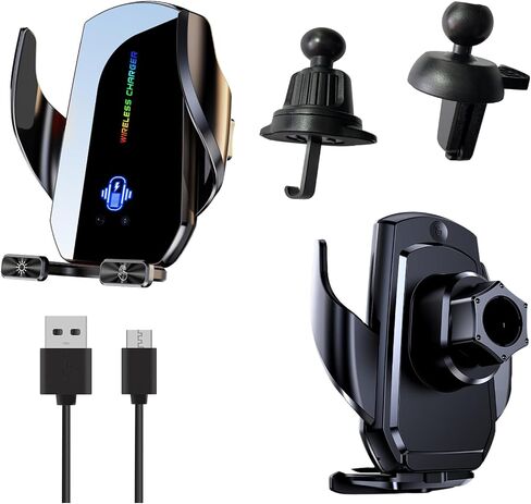 Wireless Car Charger,Phone Mount for Car Wireless Charger,15W Fast Charging Car Phone Holder Mount,Car Wireless Charger Universal Compatibility with All Wireless Charging Smartphones（Black） in Saudi Arabia