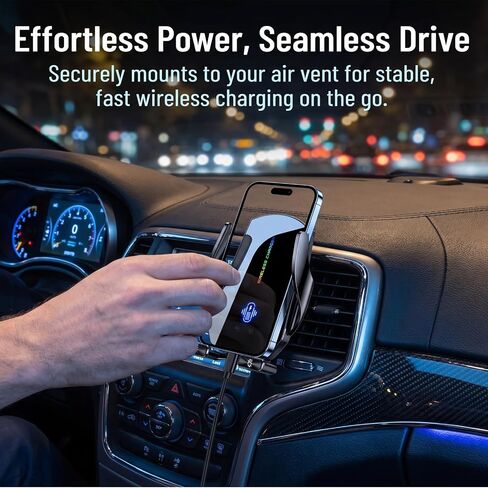 Wireless Car Charger,Phone Mount for Car Wireless Charger,15W Fast Charging Car Phone Holder Mount,Car Wireless Charger Universal Compatibility with All Wireless Charging Smartphones（Black） in Saudi Arabia