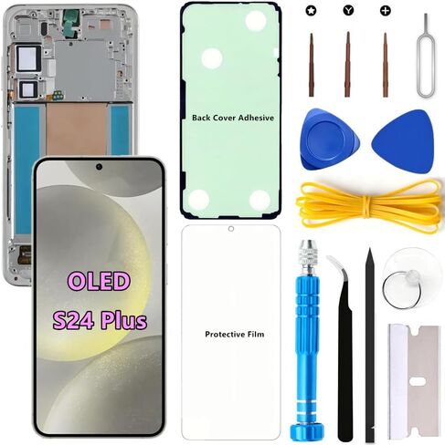 OLED Screen Replacement for Samsung Galaxy S24 Plus 5G for Samsung S24Plus SM-S926U SM-S926U1 LCD Display Digitizer Touch Assembly Support Fingerprint (Black Frame+Protector+Adhesive+Tools) in Saudi Arabia