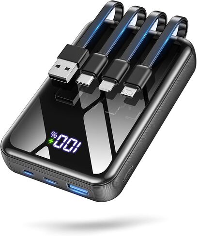 50000mAh Portable Charger, 50% Smaller Power Bank Built-in 4 Cables in Kuwait