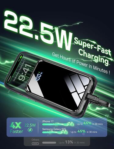 50000mAh Portable Charger, 50% Smaller Power Bank Built-in 4 Cables in Kuwait