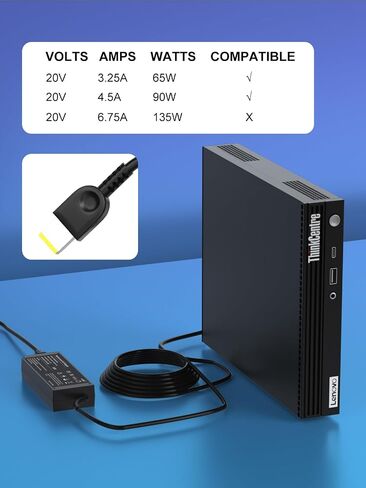 شاحن 90 واط متوافق مع Lenovo Ideacentre ThinkCentre Neo 50a 50q 30a M70q M73 M75q M80q M83 M90q M93p M700 M710 M710q M715q M720 M900 M910 M910q الكل في واحد محول طاقة سطح المكتب in Kuwait