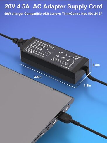 شاحن 90 واط متوافق مع Lenovo Ideacentre ThinkCentre Neo 50a 50q 30a M70q M73 M75q M80q M83 M90q M93p M700 M710 M710q M715q M720 M900 M910 M910q الكل في واحد محول طاقة سطح المكتب in Kuwait