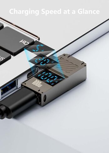 USB C to HP Laptop Charger Adapter -Female Type C to DC 4.5x3.0 Blue Tip Converter PD Charging Barrel Plug 4.5mm Power Connector w/ LED Display for Chrombook Zbook Elitebook Spectre x360 Envy Notebook in Kuwait
