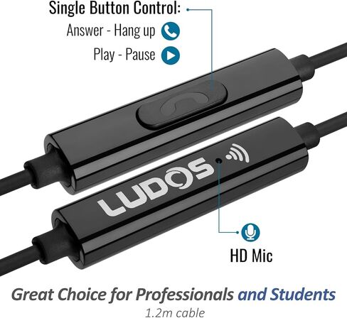 LUDOS NOVA Air Tube Headphones – EMF & Anti Radiation Wired Earbuds, 5 Years Warranty with Remote Driver Chamber, Noise-Free Mic – Zero EMF Headphones for Work, Travel, Study – Radiation Audio in Kuwait