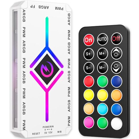 ARGB & PWM Fan Hub Controller, 9-Port Magnetic PC Fan Hub with RGB Remote Control and SATA Power Input, Integrated RGB Self-Lighting Hub Support 9 PWM Case Fans Splitter & ARGB Lighting Device in Saudi Arabia
