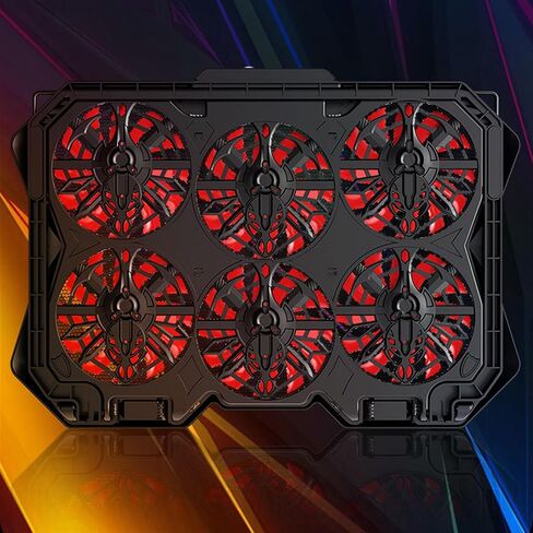 حامل تبريد للكمبيوتر المحمول بتصميم 6 ارتفاعات RGB للألعاب والاستخدام المكتبي يدعم أجهزة الكمبيوتر المحمولة حتى 19 بوصة in Kuwait