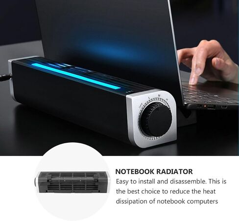 Homoyoyo USB Laptop Fan Cooler with Aluminum Alloy and Abs Material, Portable Cooling Pad with Adjustable Stand and Rear Plug Holder, USB Powered Low Power Consumption for Laptops in Saudi Arabia