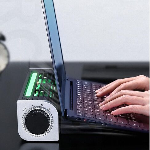 Homoyoyo USB Laptop Fan Cooler with Aluminum Alloy and Abs Material, Portable Cooling Pad with Adjustable Stand and Rear Plug Holder, USB Powered Low Power Consumption for Laptops in Saudi Arabia