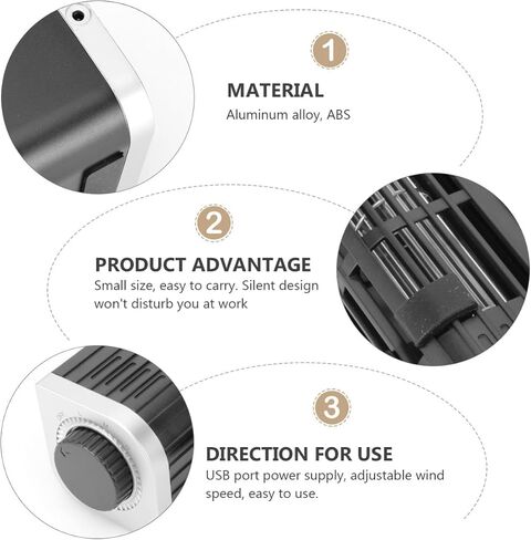 Homoyoyo USB Laptop Fan Cooler with Aluminum Alloy and Abs Material, Portable Cooling Pad with Adjustable Stand and Rear Plug Holder, USB Powered Low Power Consumption for Laptops in Saudi Arabia