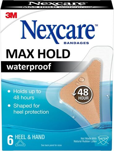 Nexcare Max Hold Waterproof Bandages, Stays On for 48 Hours, Flexible Bandages for Fingers, Hands and Heels - 6 Pack Clear Waterproof Bandages in Kuwait
