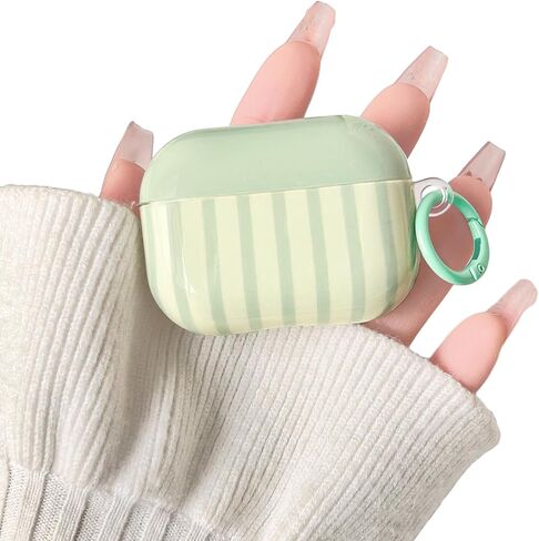 Lovmooful for Airpods 4 Case Cute Color Silm Striped-Green in Kuwait