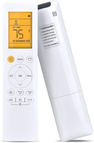 Replacement Remote Control for Cooper&Hunter Multi Position Mini Split Air Conditioner, with Yellow Backlit in Saudi Arabia