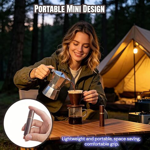 6-Needle Espresso WDT Tool 0.35mm – Walnut Wood Handle & Stand, Break Up Clumps for Even Extraction, Anti-Channeling, Professional Barista Coffee Distributor Accessory in Kuwait