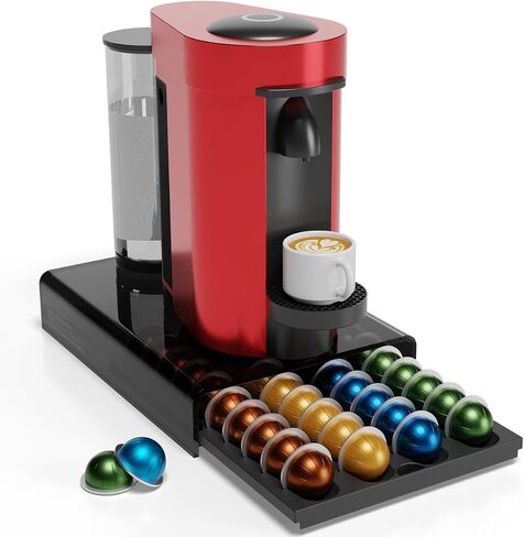Storage Drawer for Nespresso Vertuo Coffee Pod Holder for Counter Acrylic Coffee Capsule Organizer - 40 Pods in Saudi Arabia