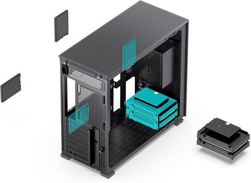 JONSBO D41 MESH Black ATX Computer Case, ATX/M-A.TX Mainboard/Support RTX 4090(335-400mm) GPU 360/280AIO,Power A.TX/SFX: 100mm-220mm Multiple Tool-Free Design, Black in Saudi Arabia