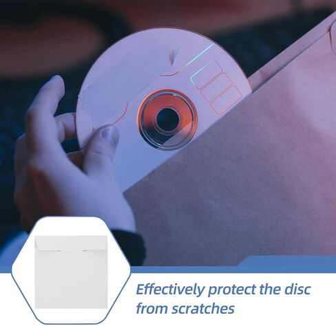 CD Sleeves and Sleek Style for Disc Storage White 50pcs Paper with Wide Compatibility, Simple Design for Protecting DVDs and Cds in Home or Office Use in Kuwait
