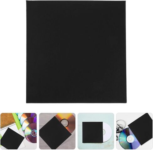 10pcs Paper CD Sleeves DVD Envelopes Disc Cases for Media Storage Protection Movie Files Wedding Photography Black in Saudi Arabia