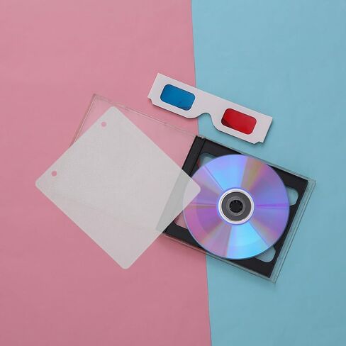 50pcs Double Sided CD DVD Insert Pages for Binder Refill, Plastic Disc Sleeves with Instant Use Convenience and Pp Material, for Movie Disc Storage and Office Use in Kuwait