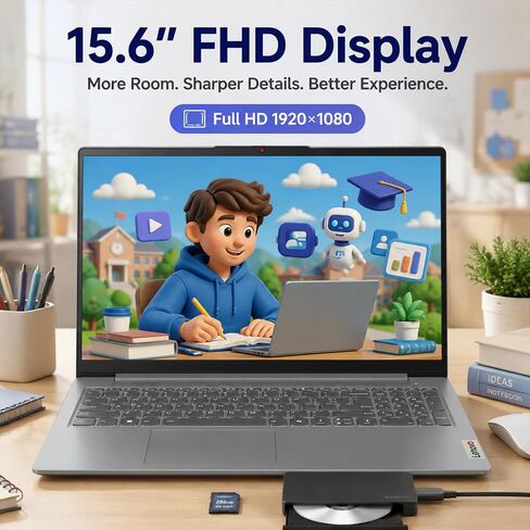 Lenovo IdeaPad Slim-3 15.6-inch Laptop - 1-Y Office 365, FHD, WiFi 6, USB-C in Kuwait