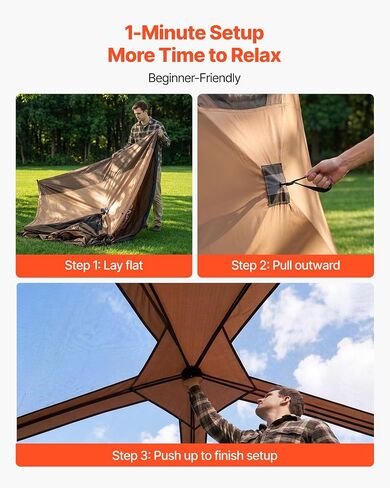 VEVOR Camping Tent, 6 Person Pop Up Instant Cabin Tent with Rainfly, Mesh Side & Top Windows, 60 Second Easy Setup, Portable Waterproof Cabin Hub with Carry Bag for Family Outdoor Camping Hiking in Kuwait
