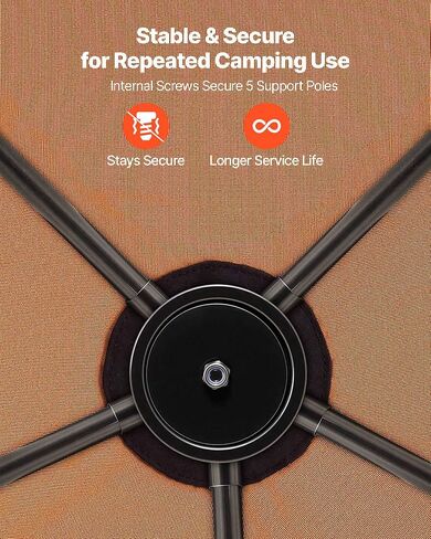 VEVOR Camping Tent, 6 Person Pop Up Instant Cabin Tent with Rainfly, Mesh Side & Top Windows, 60 Second Easy Setup, Portable Waterproof Cabin Hub with Carry Bag for Family Outdoor Camping Hiking in Kuwait