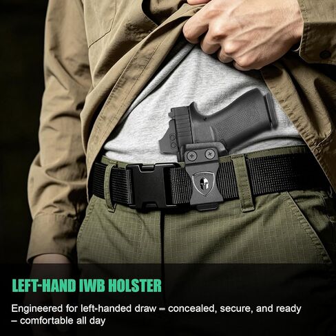 WARRIORLAND IWB Kydex Holster, w/Claw & Optics Cut, Compatible with Glock 43 / G43X & G43X MOS Pistol, Inside Waistband Concealed Carry Holster, Adj. Retention & Cant, Left Hand in Kuwait