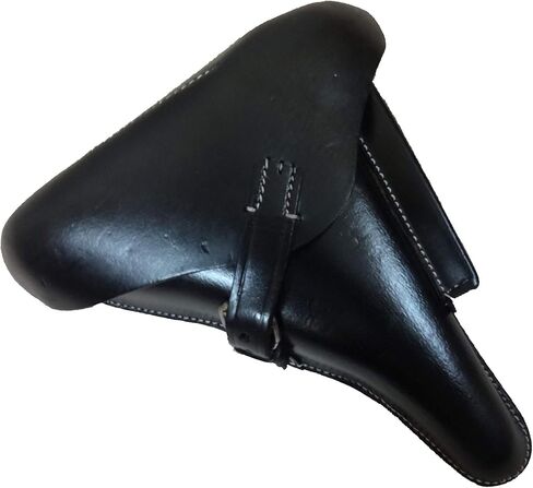 warreplica WW2 German P08 Luger Hardshell Holster|Otto Sindel Berlin Marked Reproduction|Premium Brown Leather Sidearm Pouch|Authentic Military Field Gear for Historical Reenactors & Collectors in Kuwait
