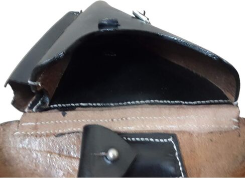 warreplica WW2 German P08 Luger Hardshell Holster|Otto Sindel Berlin Marked Reproduction|Premium Brown Leather Sidearm Pouch|Authentic Military Field Gear for Historical Reenactors & Collectors in Kuwait