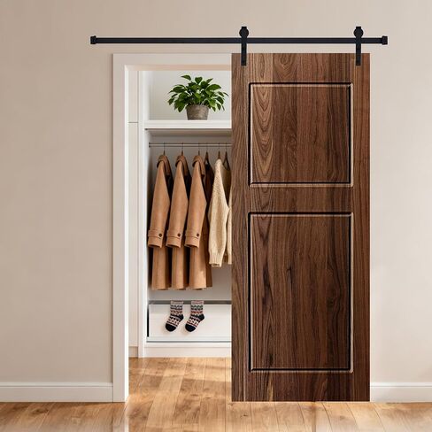 2-Panel 42 in x 80 in Wood Barn Sliding Door with Hardware Kit in Kuwait