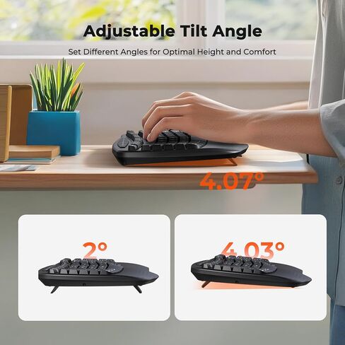 MEETION Wave Ergonomic Split Keyboard with Separate Numeric Keypad, Black in Kuwait