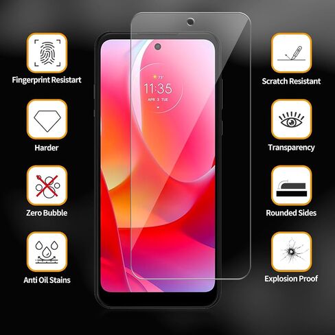 3 Pack for Motorola Moto G Power (2022) Tempered Glass Screen Protector, Scratch-Proof, Bubble-Free,HD Transparent, 9H Hardness,Bubble Free,Case Friendly in Kuwait